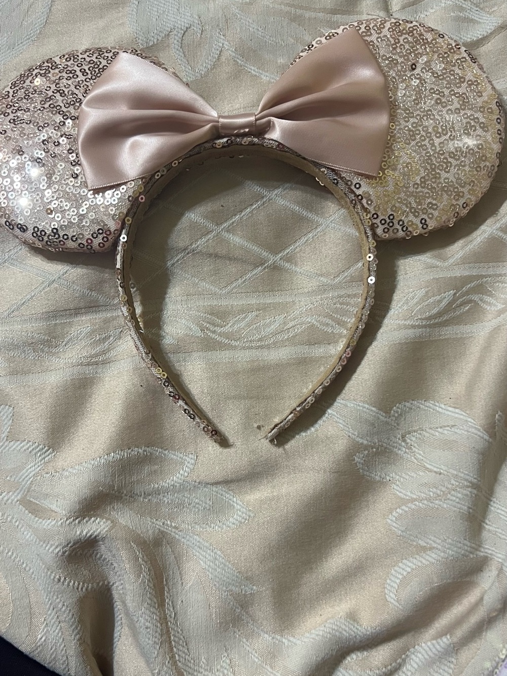 Kids Sequin Mouse Ear Headband - Rose Gold